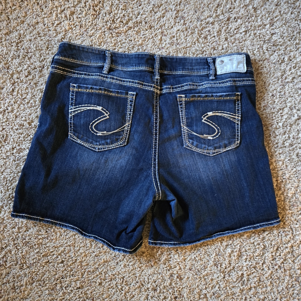 Silver Jeans Dark Blue Jean Shorts